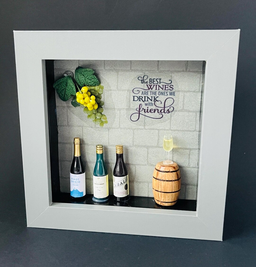 Wine Miniature 3D Box Frame, Keepsake Shadow Box, Mother's Day Gift - Etsy