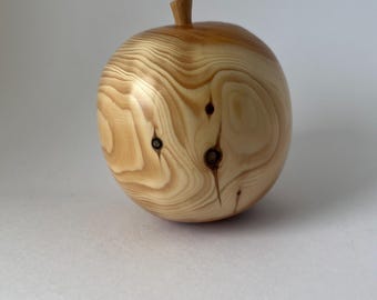 Yew Wood Turned Apple, House Warming Gift, 5th Anniversary Gift