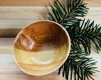 Wood Turned Laminated Bowl, Trinket Dish, Ring Holder