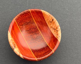 Miniature Laminated Bowl, Wood Turned Bowl, Trinket Dish
