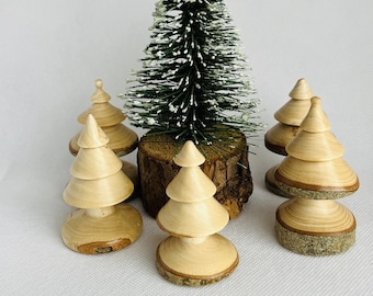 Wood Turned Christmas Trees, Branch Wood Turned, Ash Wood Ornament