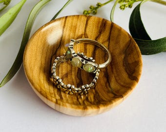 Olive Wood Turned Bowl, Miniature Trinket Bowl, Dinky Little Dish