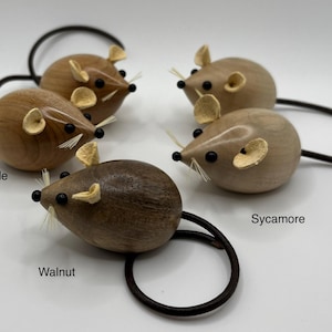 Ratones de madera torneada, imanes para nevera, regalo de inauguración de casa imagen 4
