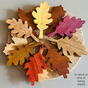 Wooden Leaves, Hand Cut Leaves, 5th Anniversary Gift