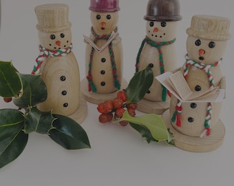 Wooden Snowmen, Christmas Ornament, Home Decor