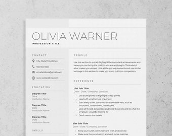 Minimale, schone CV-sjabloon voor Microsoft Word | Sollicitatiebrief | CV-sjabloon Word direct downloaden