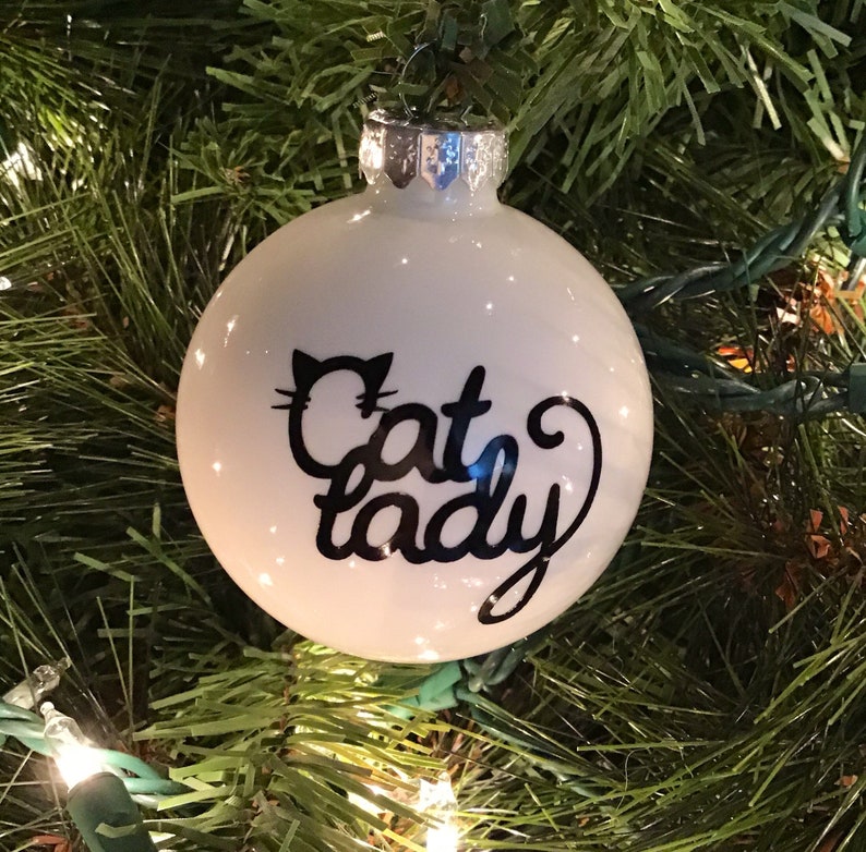Cat Lady Christmas Ornament
