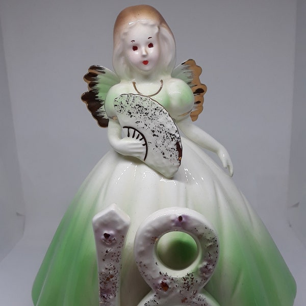 JOSEF ORIGINALS #18 BIRTHDAY Girl Angel Collectible Porcelain Figurine