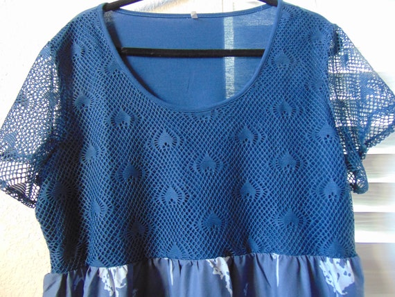 Blue Floral Babydoll Dress Size XL Women's Clothin