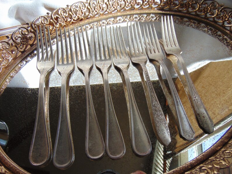 U.S. Navy DINNER FORKS Military Flatware Mess Hall Silverware Etsy