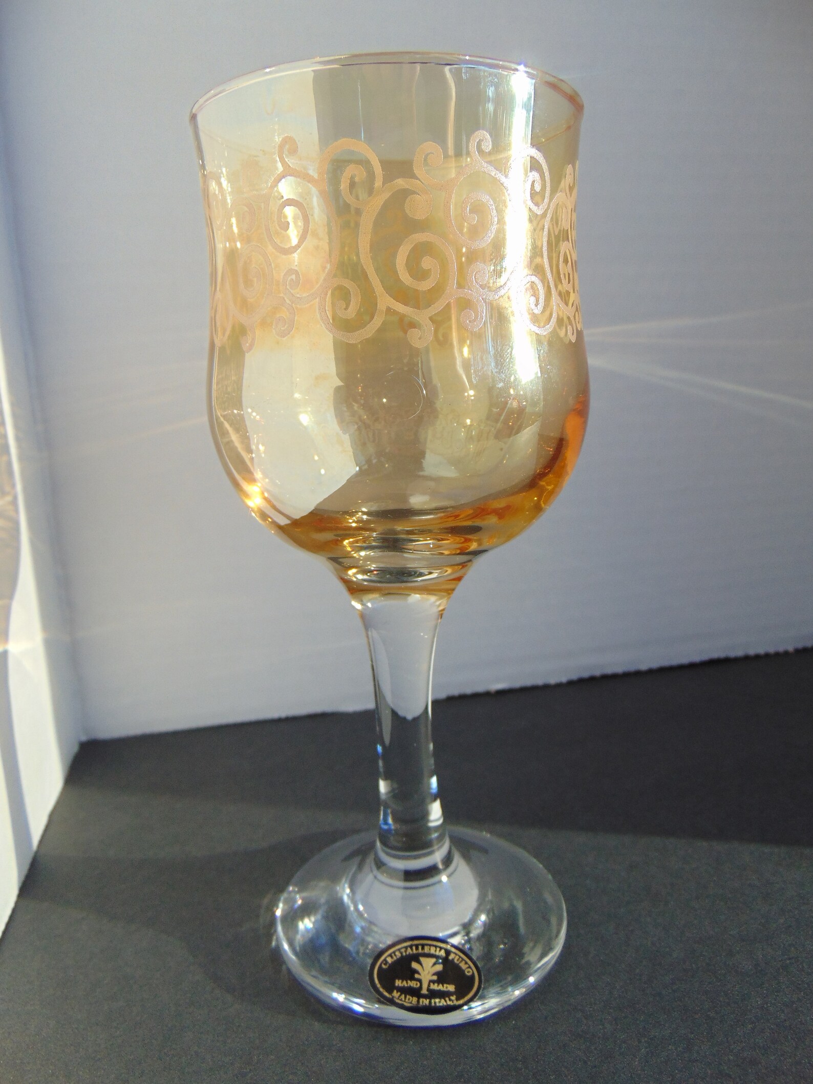 Set of 8 Cristalleria Fumo Wine Glasses Made in Italy Vintage Etsy