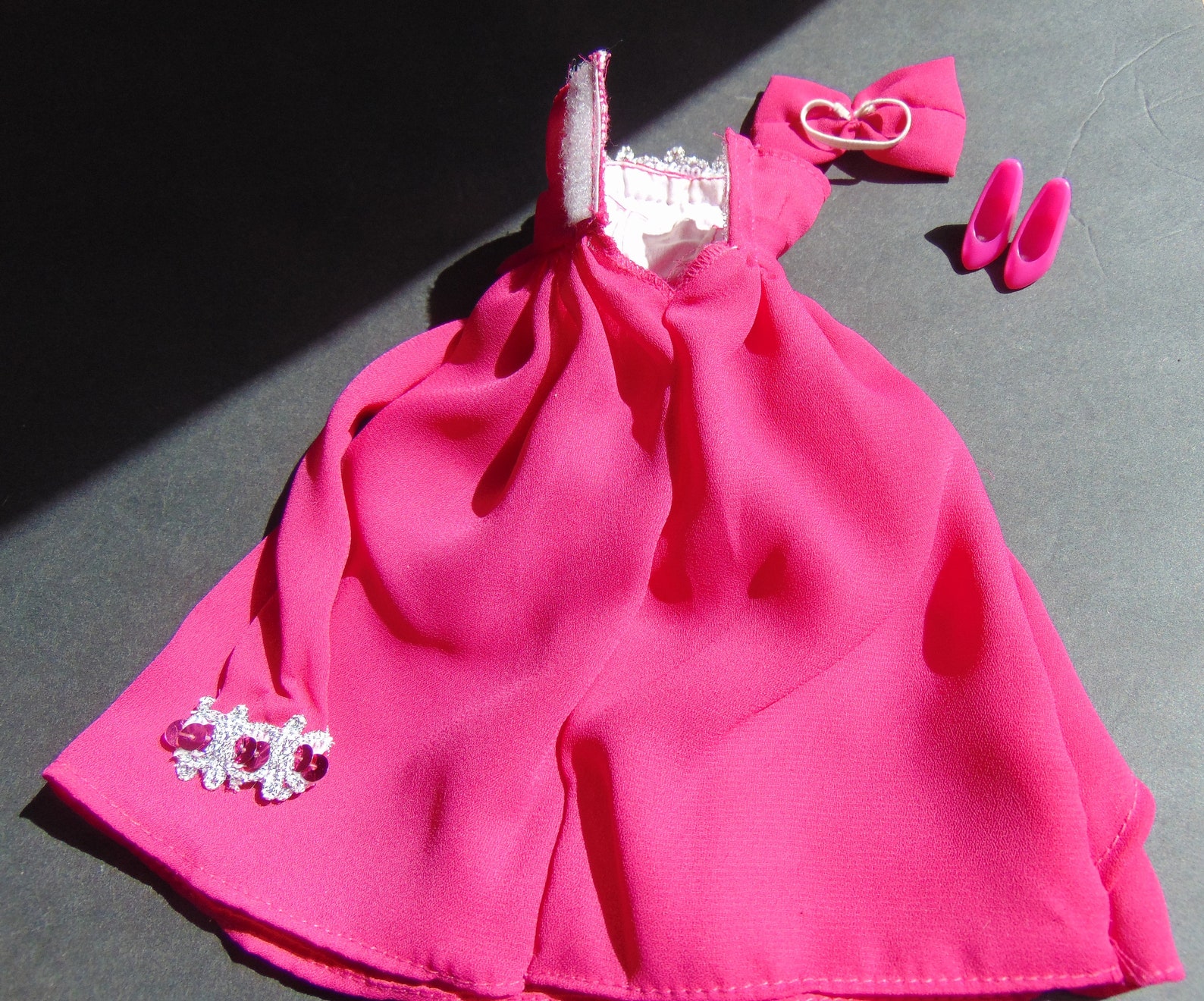 Barbie Doll Hot Pink Ball Gown Prom Dress with accessories | Etsy