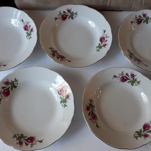 MOSS ROSE Soup BOWLS Vintage China Set of 6 - Etsy