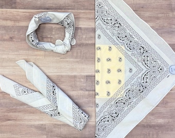 White Cotton Ice pocket Bandana: Cooling Neck Wrap for Summer
