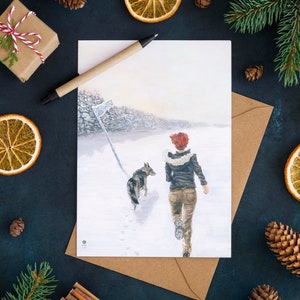 Weihnachtskarte "Wolf im Schnee"