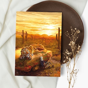Postkarte "Tiger in der Wüste"