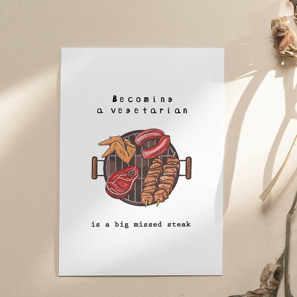 Steak Birthday Card - Etsy