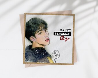 BTS card ,J-Hope, J-Hope card, personalised Birthday card, K-pop, Jung Ho-seok, Birthday card, BTS army, 6x6inches, 15x15cm