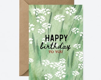 Floral Happy Birthday card