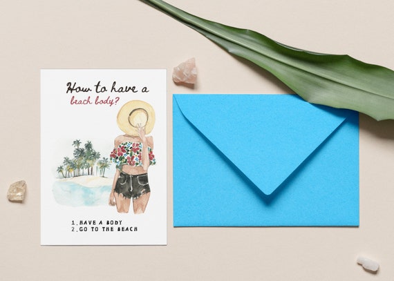 Summer greeting card,A6,Funny gift cards.Fun card,Humour,Birthday, Birthday card, Greeting card,beach jokes,summer #12.22
