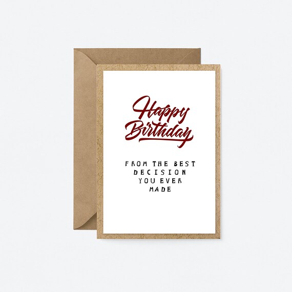 Partner Birthday Card Birthday Card for My Etsy UK