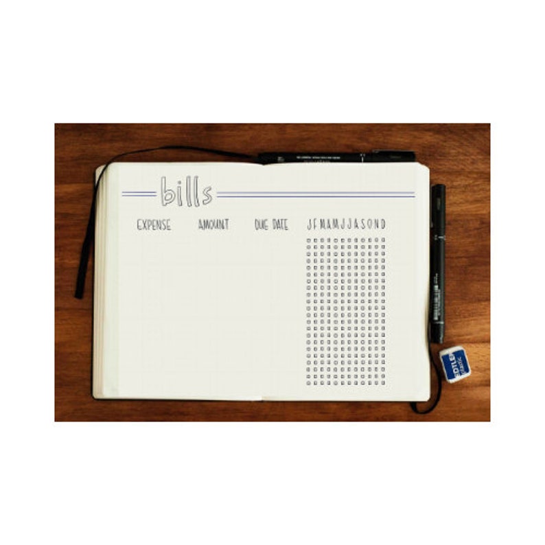 Bills Tracker Bullet Journal PDF | Etsy