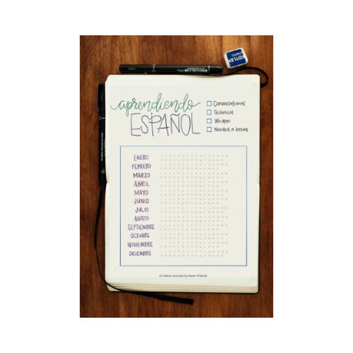 Learning Spanish Bullet Journal PDF Etsy