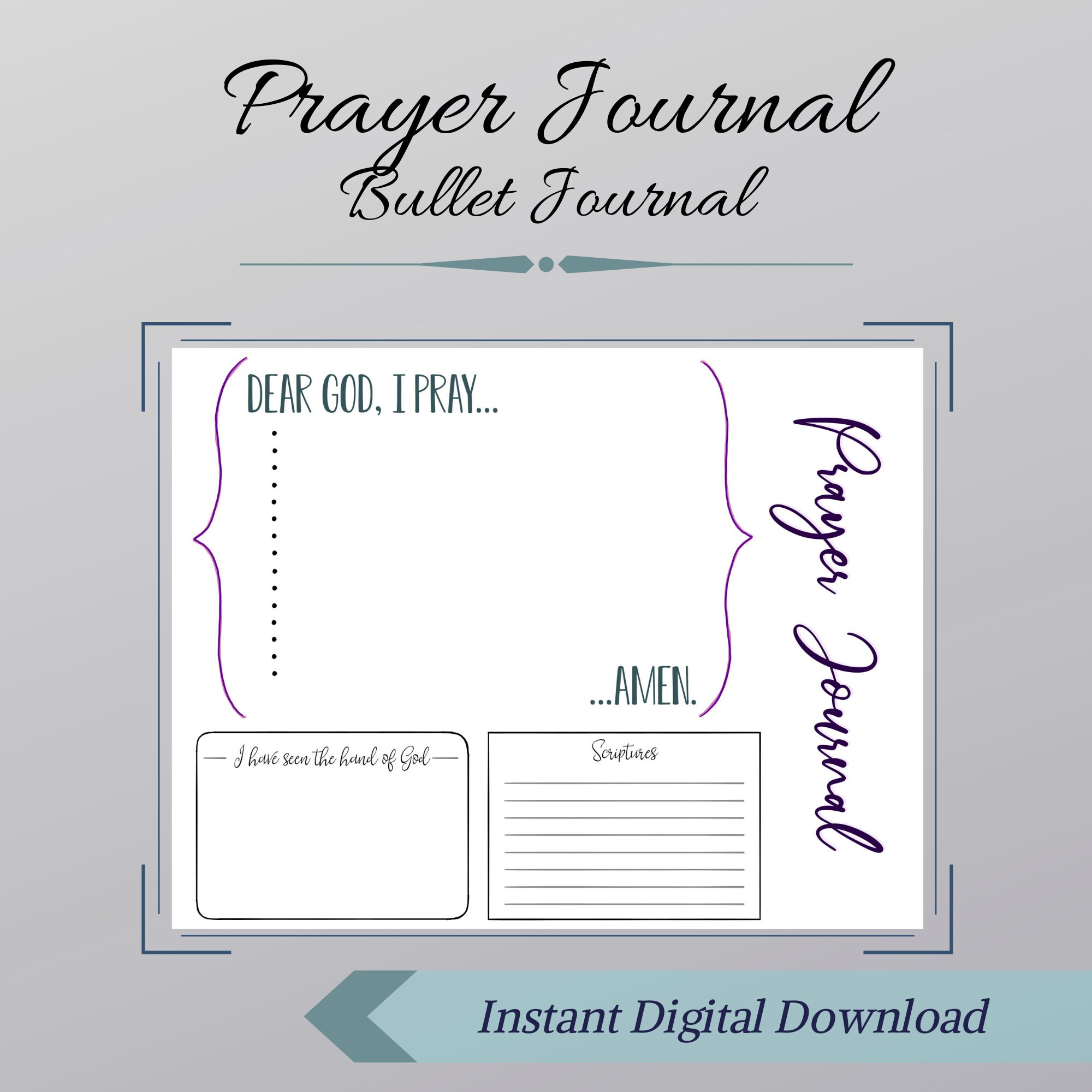 Prayer Journal Bullet Journal Instant Digital Download | Etsy