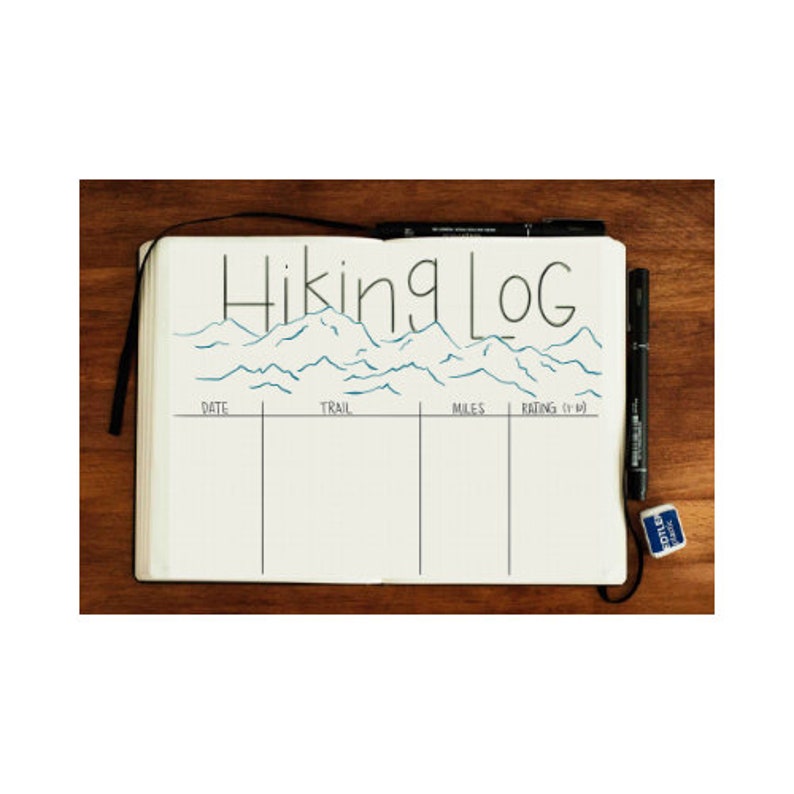 Hiking Log Bullet Journal PDF Etsy