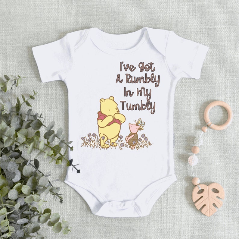 Vintage Pooh Rumbly in My Tumbly Onesie® Baby Shower Gift | Etsy