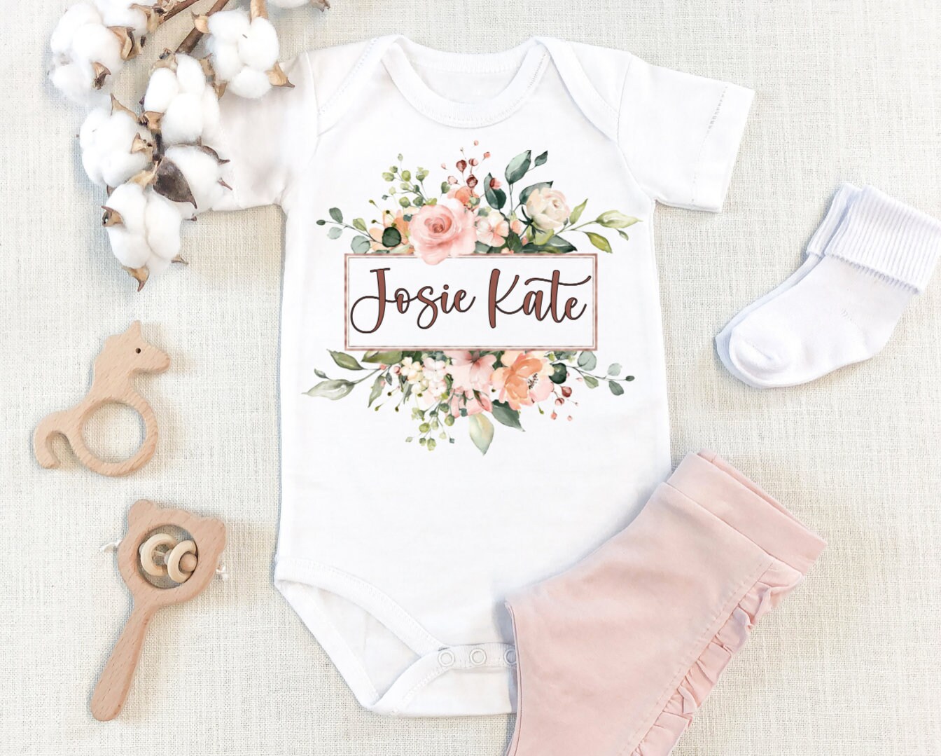 Personalized baby girl Onesie®, Josie Kate Design, Custom baby Onesie…