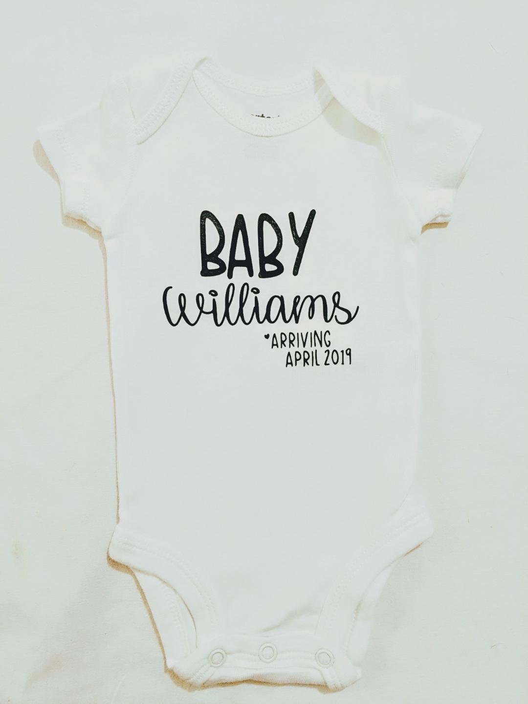 Baby Announcement Onesie Personalized Baby Onesie Baby Etsy