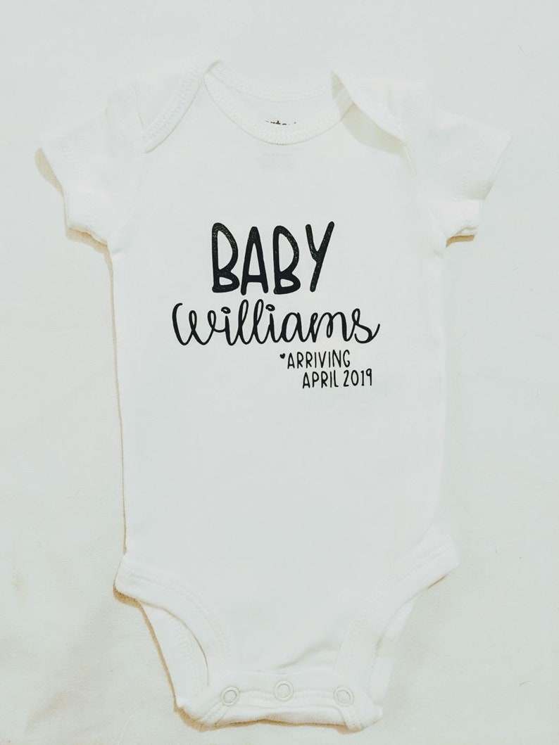 Baby Announcement Onesie Pregnancy Reveal Baby Onesie Announcement Baby Onesie Pregnancy Announcement Onesie Personalized Baby Onesie