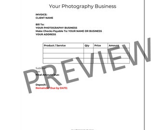 digital invoice etsy