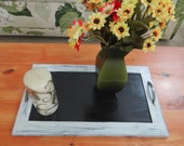 Farmhouse accent tray, Rustic distressed wood, wood Ottoman tray, housewarming gift