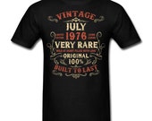 Vintage July 1976 Birthday gift birth year Original funny Unisex T-Shirt