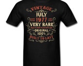 Vintage July 1977 Birthday gift birth year Original funny Unisex T-Shirt