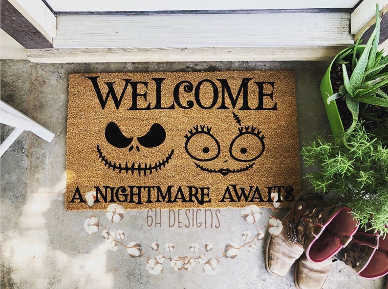 Nightmare Before Christmas 18x30 Doormat Personalized Etsy