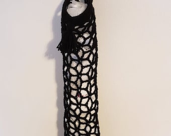 Hand-Crocheted Hanging Grocery Bag Dispenser