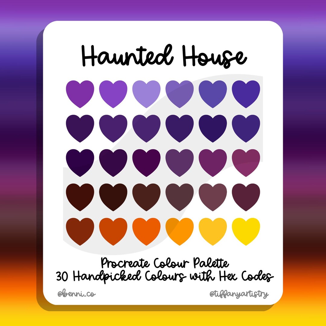 Haunted House Procreate Colour Palette - 30 Handpicked Halloween ...