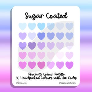 Sugar Coated Procreate Colour Palette - 30 Handpicked Colours with Hex Codes - Instant Digital Download