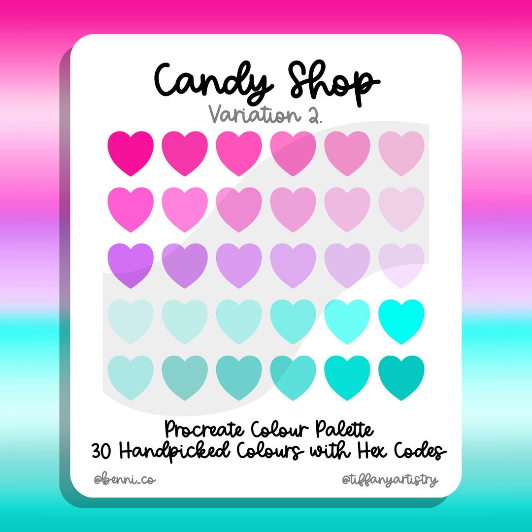 Candy Shop 2 Procreate Colour Palette - Variation 2 - 30 Handpicked ...