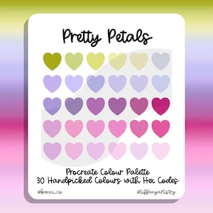 Pretty Petals Procreate Colour Palette - 30 Handpicked Colours with Hex Codes - Instant Digital Download