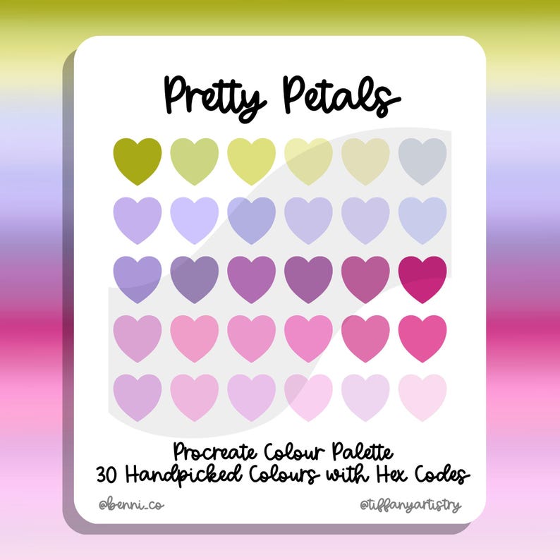 Pretty Petals Procreate Colour Palette - 30 Handpicked Colours With Hex ...