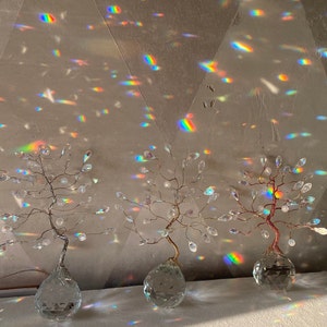Glow in the Dark Crystal Holographic Prism Tree, 4th of July Gift Idea, Party Favor, Garden Art Idea Anniversary Gift Graduation Baby Shower