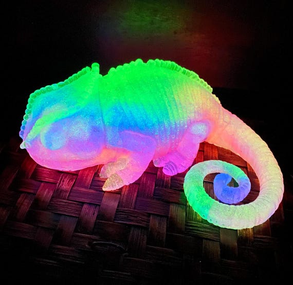 Glow in the Dark Chameleon Multicolor Glow, UV Reactive Neon