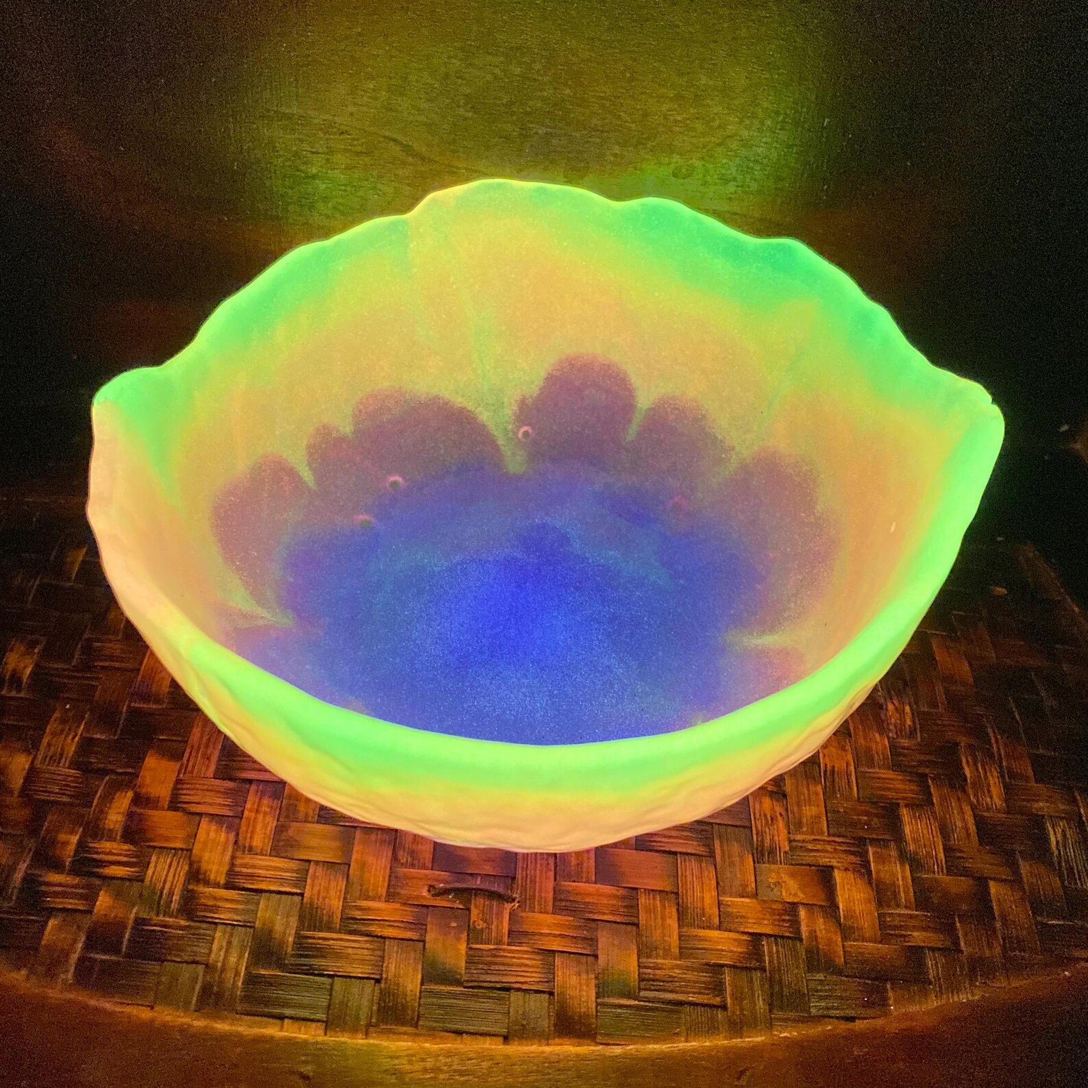 Glow in the Dark Storage Bowl, Neon UV Reactive Glow Art, Valentine's ...