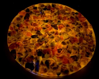 Halloween Glow in the Dark Suncatcher Crushed Glass Fall Dorm Art, Orange and Black Suncatcher Gift Idea