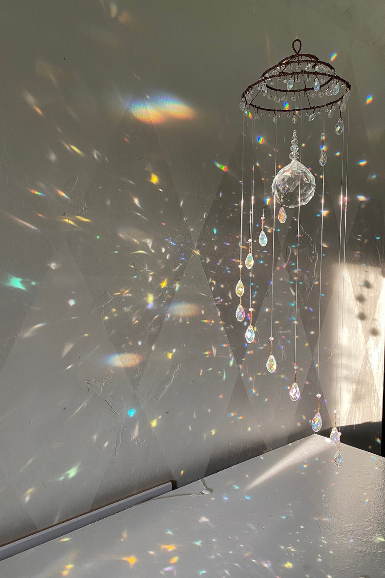 Brown Holographic Crystal Suncatcher Made From Glass a Etsy