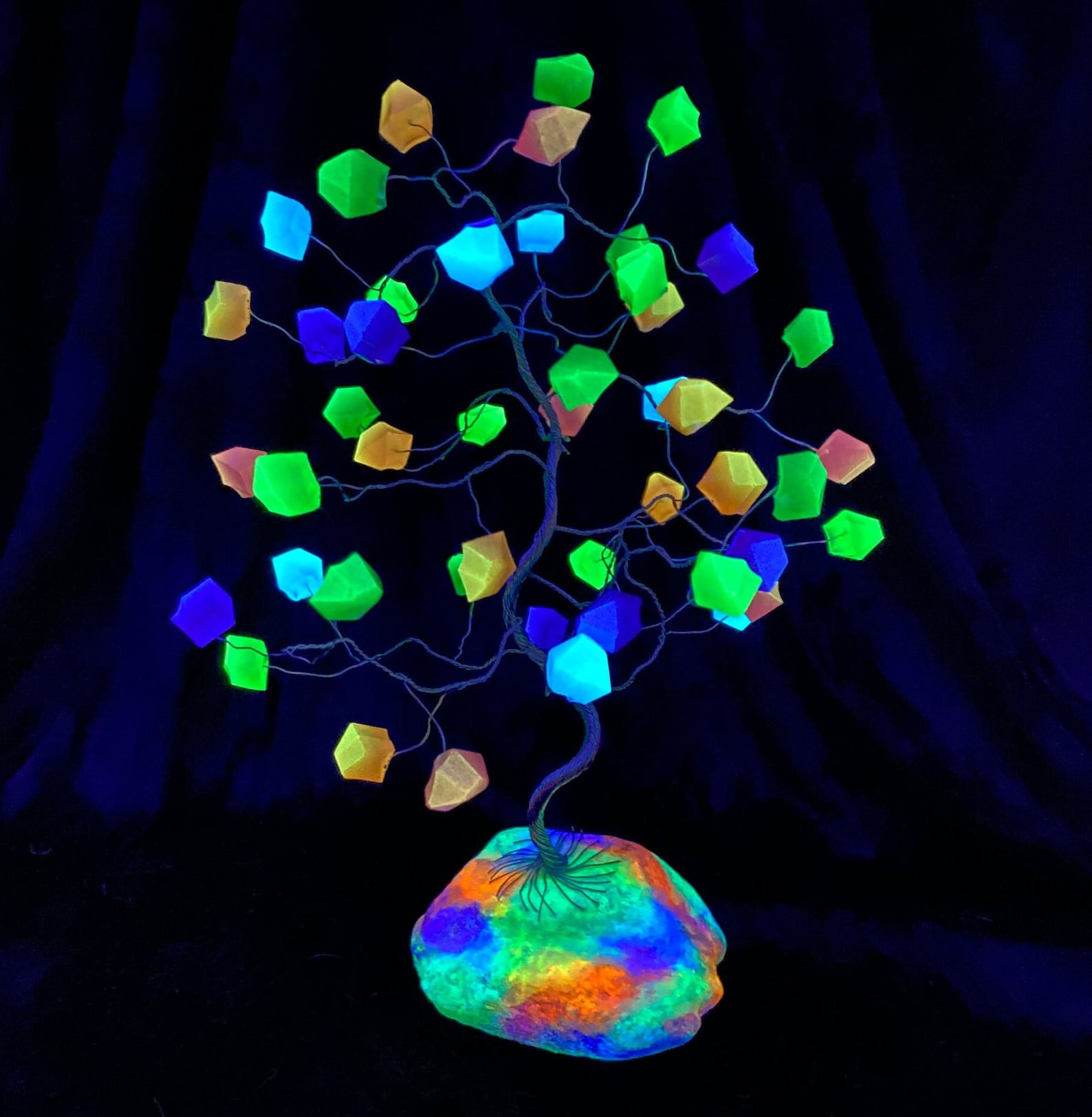 Glow in the Dark Neon UV Reactive Holographic Metallic Tree in Silver ...